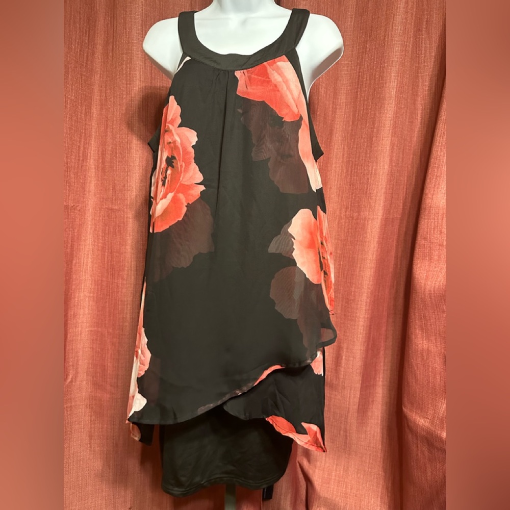 Black Red Roses “ Fashion” Sheer Halter Dress